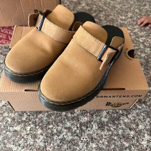 Dr. Martens Tan Suede Clogs